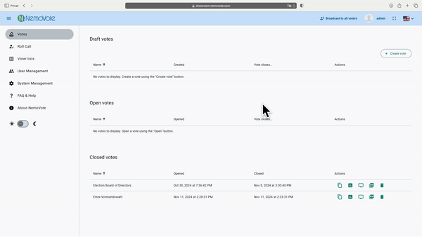Fullscreen Mode in NemoVote for online assemblies