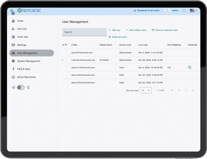 Administrator sets a password manually