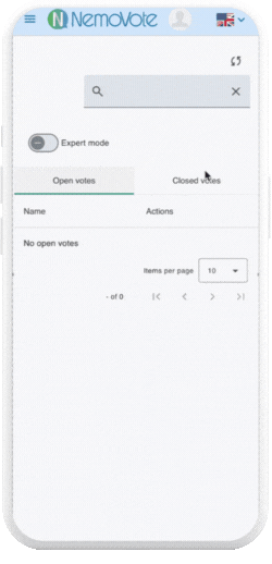 Wahlergebnisse in der Wähleroberfläche von NemoVote, keine separate Ergebnisfreigabe nötig