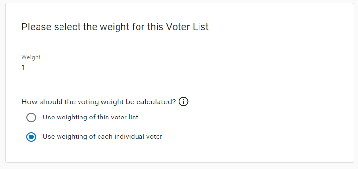 voting list weight calculation