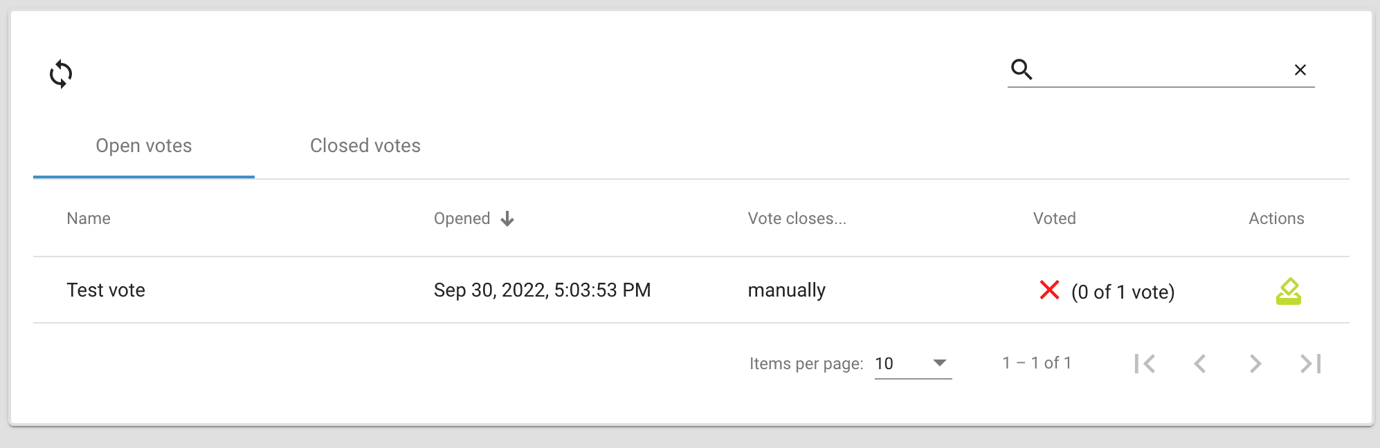 voter view new vote opened
