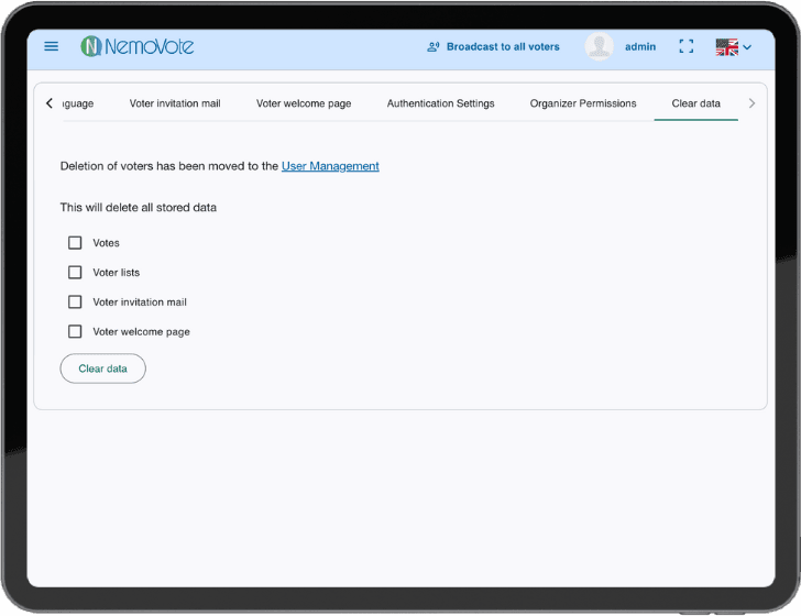 Wählerdaten aus dem NemoVote-System löschen
