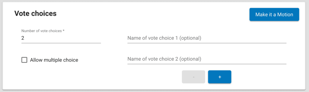 select your vote choice