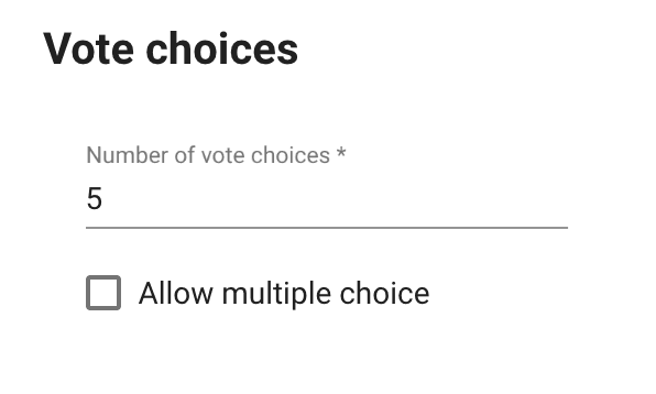 select number of vote choices