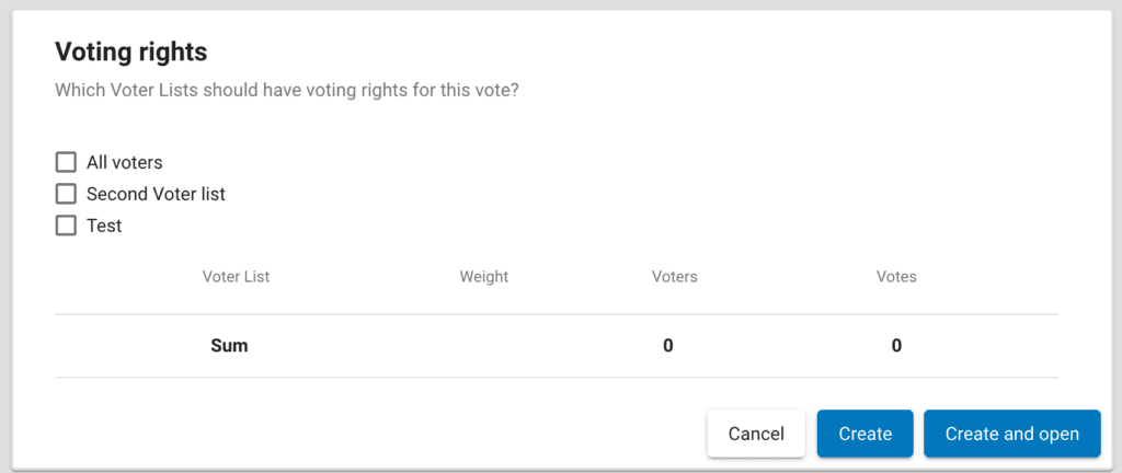 select your voting rights