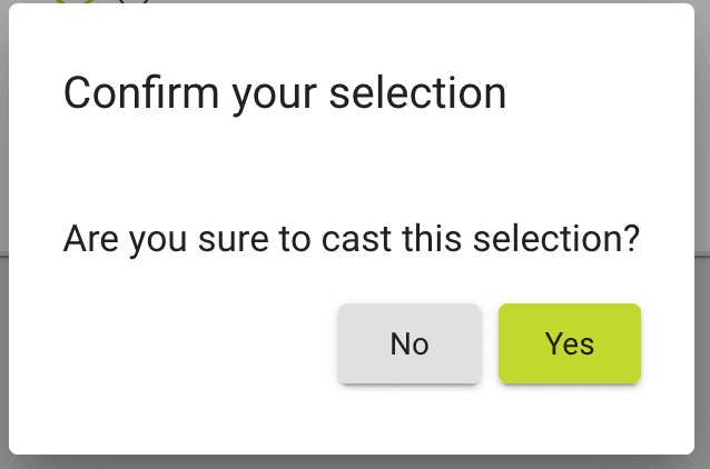 confirm your selection